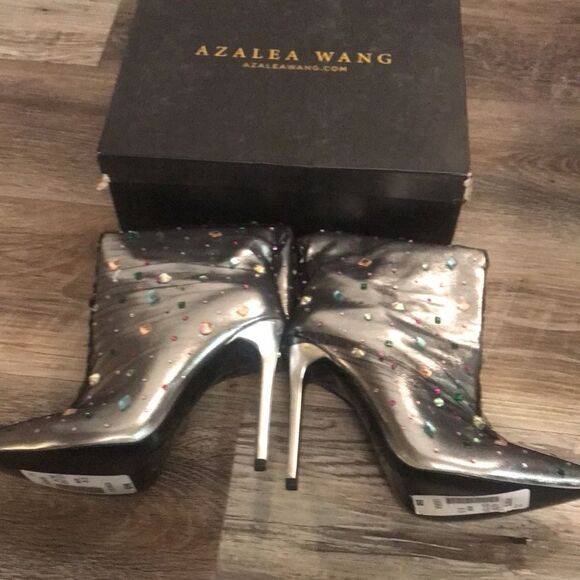 Azalea Wang Women's Liora Stiletto Mid-Calf Bootie Pointed Toe Black - Picture 4 of 11